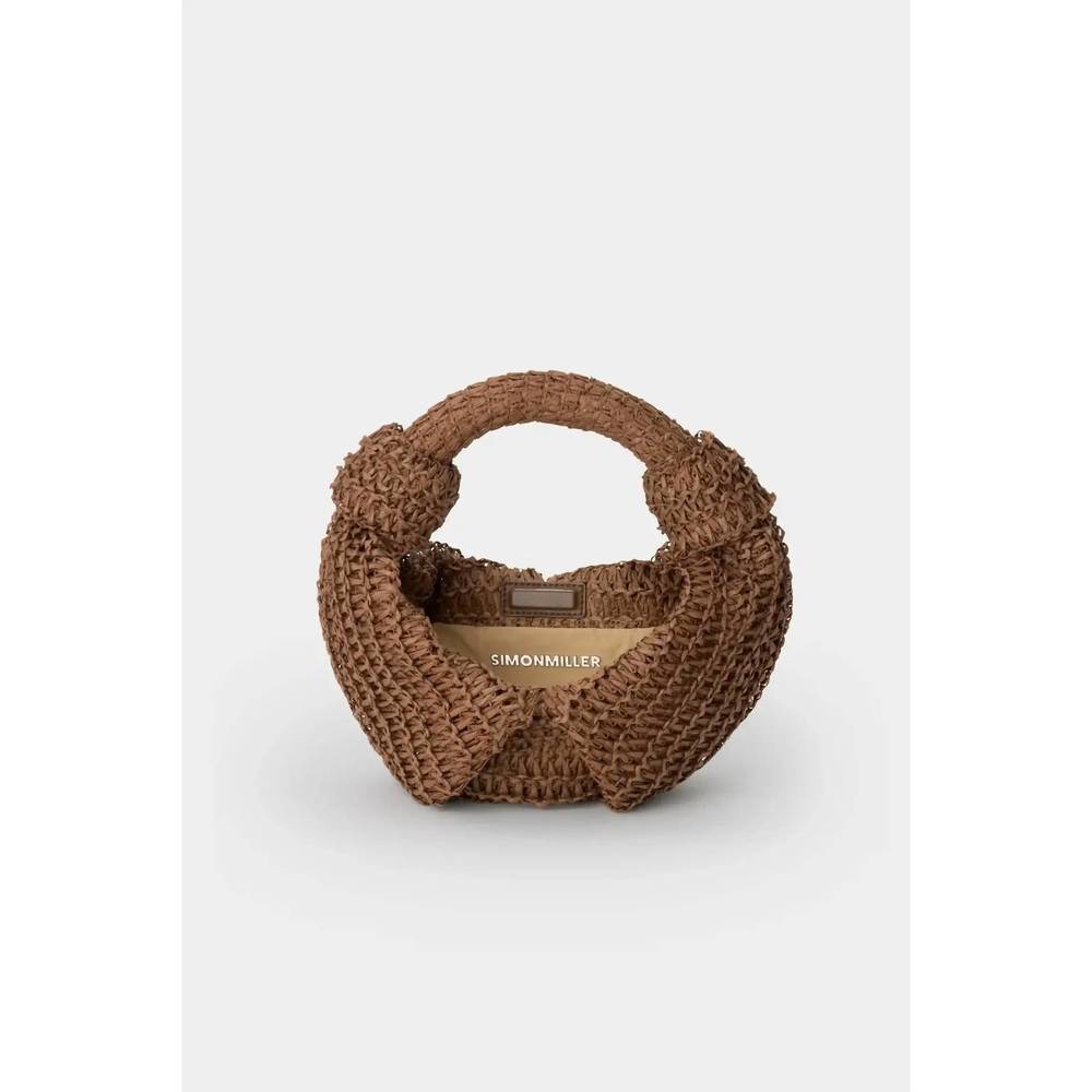 NEW SIMON MILLER raffia lopsy bag in chocolate - Picture 3 of 3